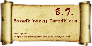 Bozmánszky Tarzícia névjegykártya